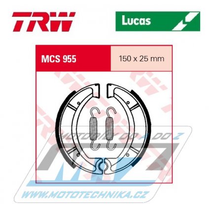 Brzdov obloen (brzdov pakny) TRW Lucas MCS955 - Honda FES250 Foresight + Yamaha RD125DX + RD200DX + DT250MX + IT250 + SRX250 + DT400MX + IT465 + YZ465 + IT490 + YZ490 + SR500 + XT500 + XT550 + XT600H, N + XT600Z Tnr