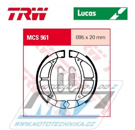 Brzdov obloen (brzdov pakny) TRW Lucas MCS961 - Yamaha CA50E + Jog CG50 + CV50 Beluga + RD50DX + Sting SG50 + SH50 Mint 2KG,2NM + Razz SH50 + YE50 Zest + YE80 Zest