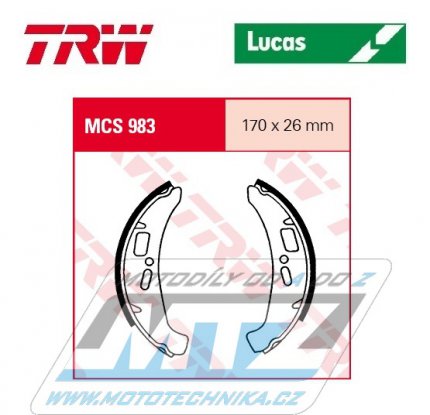 Brzdov obloen (brzdov pakny) TRW Lucas MCS983 - Piaggio Cosa 125 + Cosa 150 + Cosa 200