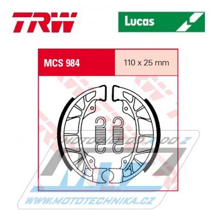 Brzdov obloen (brzdov pakny) TRW Lucas MCS984 - Aprilia Compay Custom 50 + Derbi Atlantis AC50 + Atlantis AC50 2T + Atlantis Bullet 50 + Atlantis City 50 + Atlantis LC50 + Atlantis Red Bullet 50 + Gilera Runner 50 + Surfer 50 + Runner 80 ...