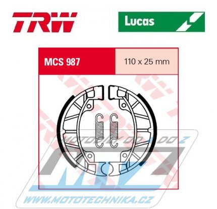 Brzdov obloen (brzdov pakny) TRW Lucas MCS987 - Piaggio Sfera 80 front / 94-96