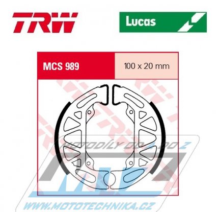 Brzdov obloen (brzdov pakny) TRW Lucas MCS989 - Gilera Runner 50 + Storm 50 + TPH50 Typhoon + Runner 80 + TPH80 Typhoon + Piaggio Free 50 + NRG50LC + NRG50 mc2 LC + NTT50LC + Sfera 50 + Sfera RST50 + TPH50 Thyhoon + TPH80 Typhoon