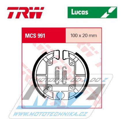 Brzdov obloen (brzdov pakny) TRW Lucas MCS991 - Gilera TPH50 Typhoon + TPH80 Typhoon + TPH125 Typhoon + Piaggio Quartz LC50 + Zip Fast Rider 50 + Sfera 80 + TPH80 Typhoon + TPH125 Typhoon