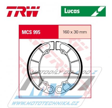 Brzdov obloen (brzdov pakny) TRW Lucas MCS995 - Honda FES125 Pantheon + FES150 Pantheon + FES250 Foresight + PS250 Ruckus + TRX350FE/FM Fourtrax + TRX350TE Fourtrax + TRX400FA Fourtrax Rancher AT + TRX400FW Fourtrax Foreman ....