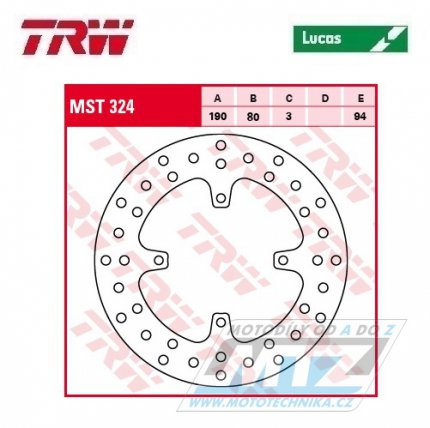 Kotou brzdov TRW MST324 (190/80/4D) - Honda CR80 / 92-02 + CR85 / 03-07 + CRF150R / 07-24