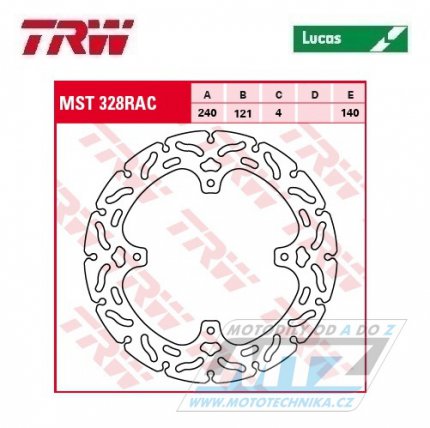 Kotou brzdov TRW MST328RAC (240/121/4D) - Honda CR125+CR250+CRF250+CRF450 + HM Honda CRE125+CRE-F125+CRE250R+CRE450+CRE-F490X