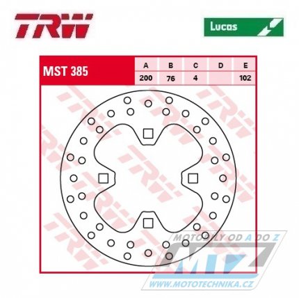 Kotou brzdov TRW MST385 (200/76/4D) - KTM XC450+XC505 / 08-10