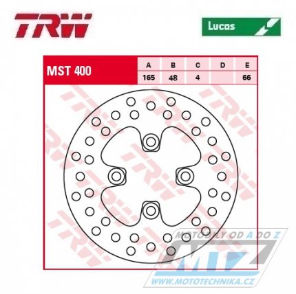 Kotou brzdov TRW MST400 (165/48/4D) - Bombardier DS650 Baja / 01-06