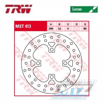 Kotou brzdov TRW MST413 (200/72/4D) - Kawasaki KXF450 / 07-14