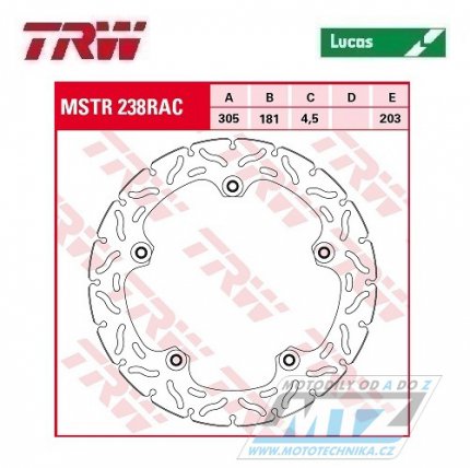 Kotou brzdov TRW MSTR238RAC (320/181/5D) - BMW R1100R+R1100S + R1200GS+R1200GS Adventure