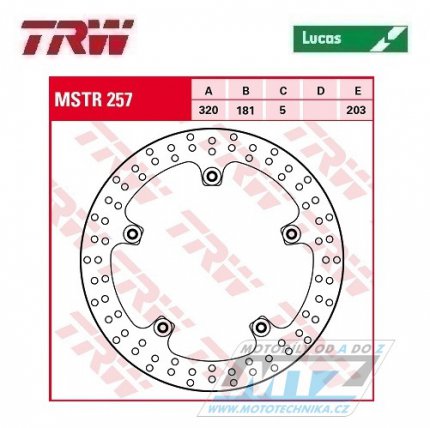 Kotou brzdov TRW MSTR257 (305/181/5D) - BMW F800GT + S1000R + S1000RR + K1200S + K1300GT + K1300R + K1300S + K1600GT + K1600GTL