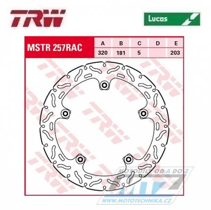 Kotou brzdov TRW MSTR257RAC (305/181/5D) - BMW F800GT + S1000R + S1000RR + K1200S + K1300GT + K1300R + K1300S + K1600GT + K1600GTL