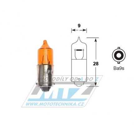 rovka halogen 12V 23W BA9s - oranov