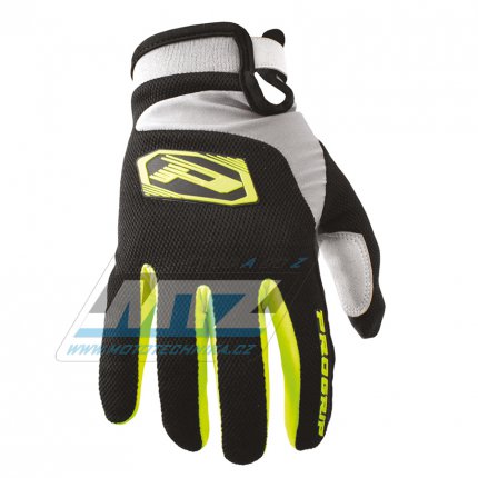 Rukavice motokros dtsk PROGRIP 4009 - fluo luto-erno-ed - velikost XS