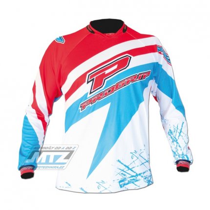 Dres motokros PROGRIP 7010 RACE - blo-erveno-modr - velikost XXXL