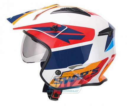 Pilba na sktr SWAPS Jet Helm S769 Trooper s kiltem a slunen clonou - WhiteRedBlue - velikost M