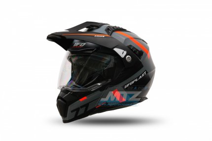 Pilba s plexi a integrovanou slunen clonou UFO Aries Enduro HE13500EF - edo-oranov - velikost L