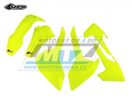 Sada plast Husqvarna TE125+TE250+TE300 + FE250+FE350+FE450+FE501 + TX125+TX250+TX300 / 17-19 - barva FLUO lut (neon lut)