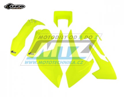 Sada plast Husqvarna TE125+TE250+TE300 + TX125+TX250+TX300 + FE250+FE350+FE450 / 17-19 - barva FLUO lut (neon lut)