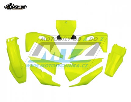 Sada plast Husqvarna TC125+TC250 + FC250+FC350+FC450 / 19-22 + FX350+FX450+TX300 / 20-22 - barva FLUO lut (neon lut)